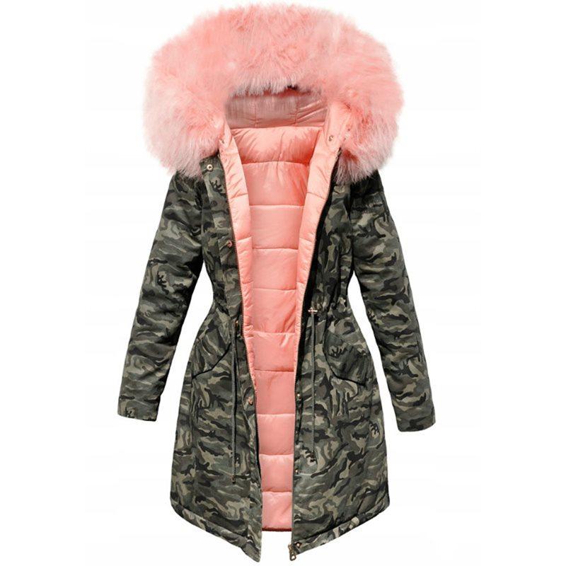 Camo vinterfrakk for kvinner