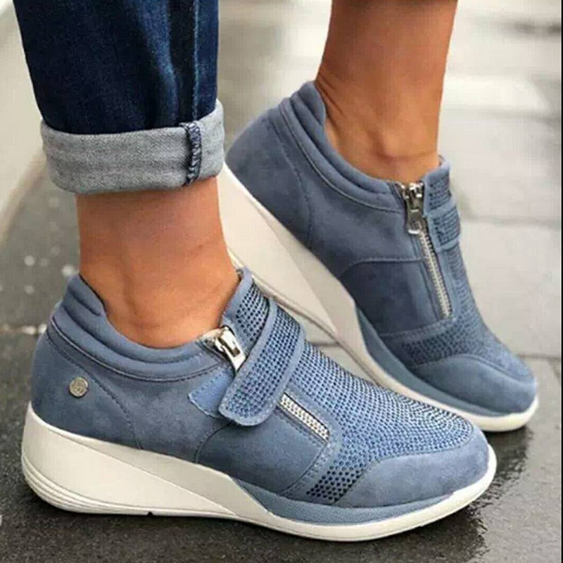 Sneakers med glidelås for kvinner