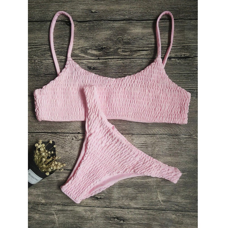 Plissert bikinisett