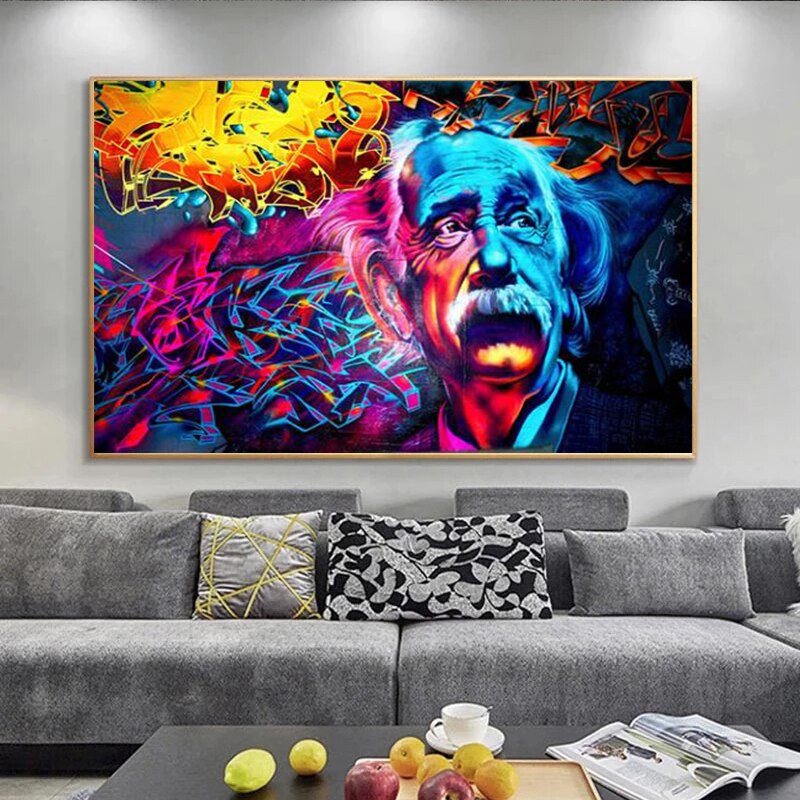Einstein Graffiti Canvass Veggkunst
