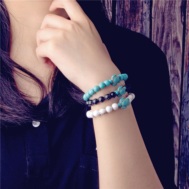 Turkis Beaded Turtle Armbånd
