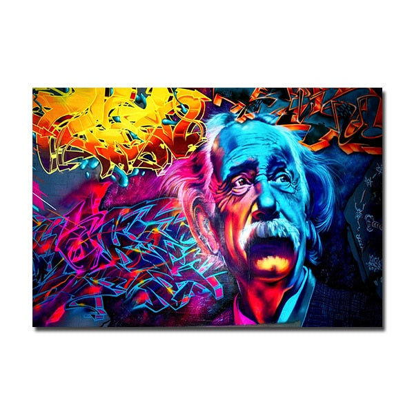 Einstein Graffiti Canvass Veggkunst