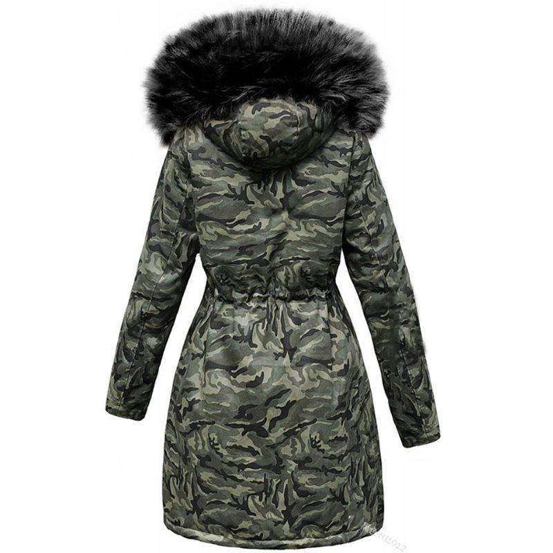 Camo vinterfrakk for kvinner