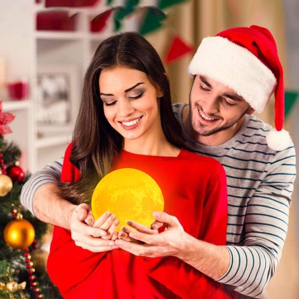 3D månelampe med tekst