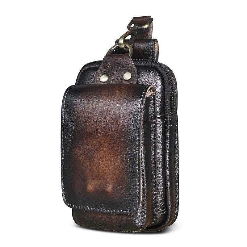 Ekte skinn menns midje krok bag