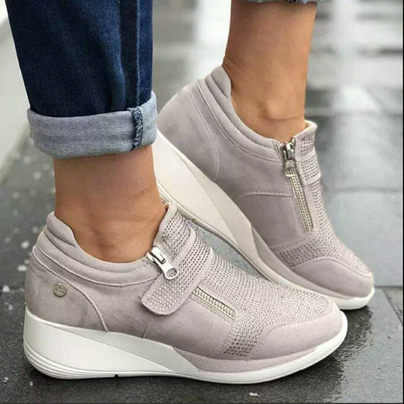 Sneakers med glidelås for kvinner