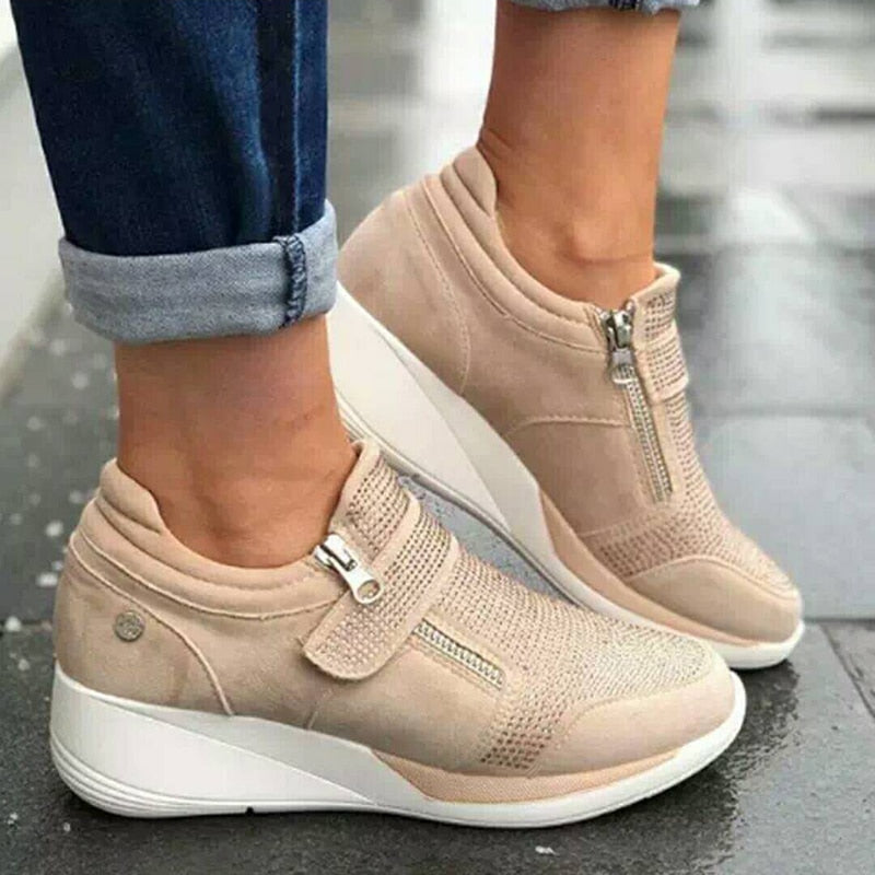 Sneakers med glidelås for kvinner
