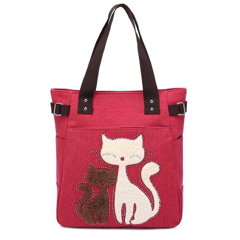 Katt Brodery  Lerretsveske