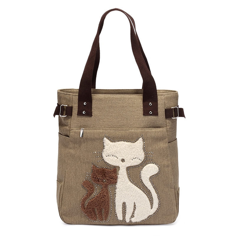 Katt Brodery  Lerretsveske
