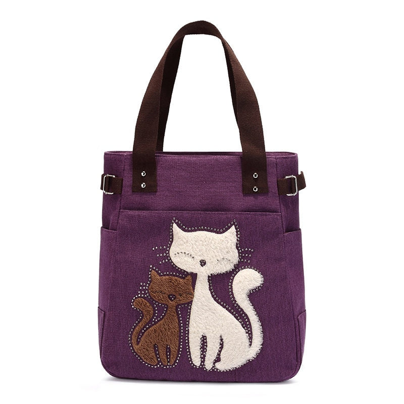 Katt Brodery  Lerretsveske