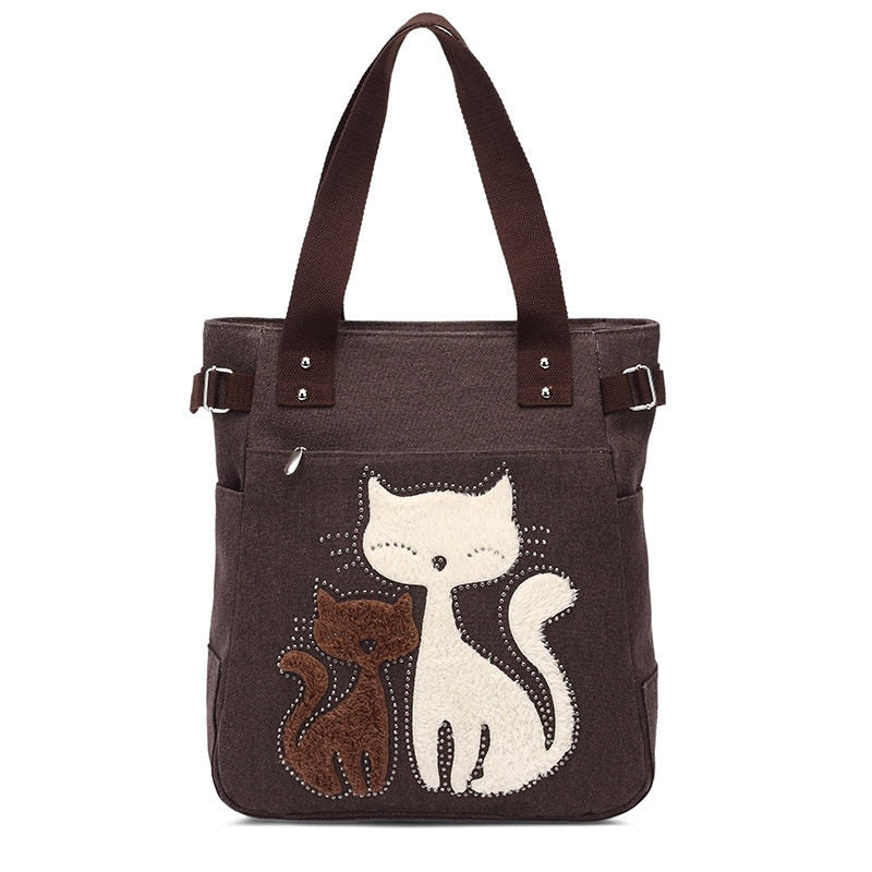 Katt Brodery  Lerretsveske