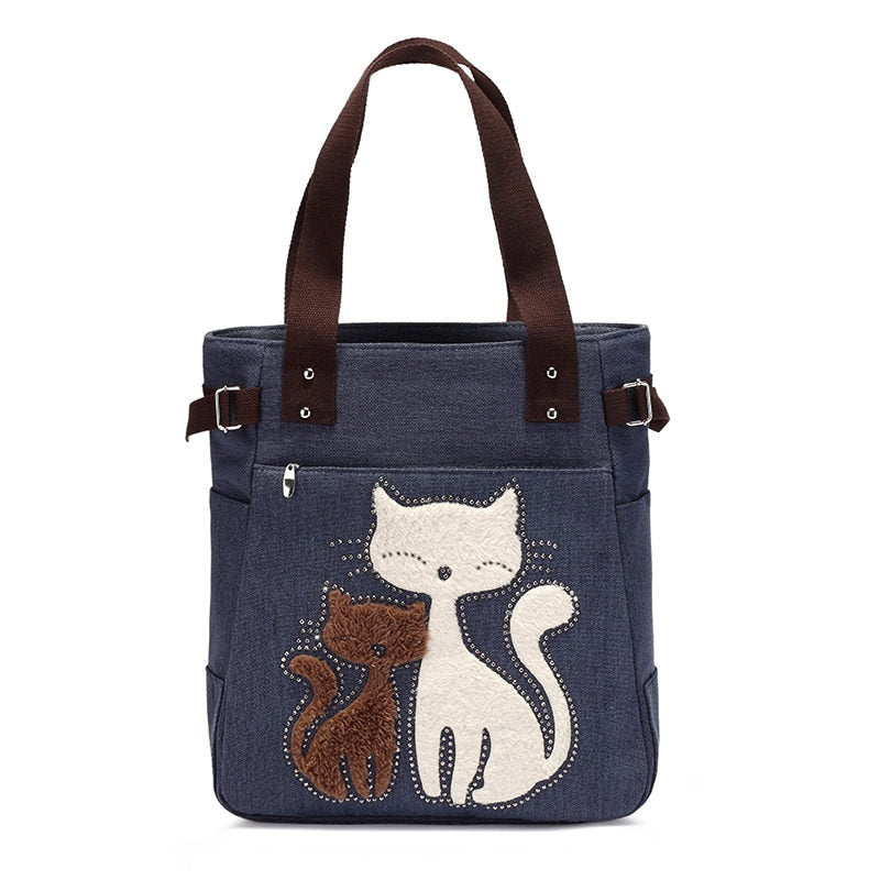 Katt Brodery  Lerretsveske