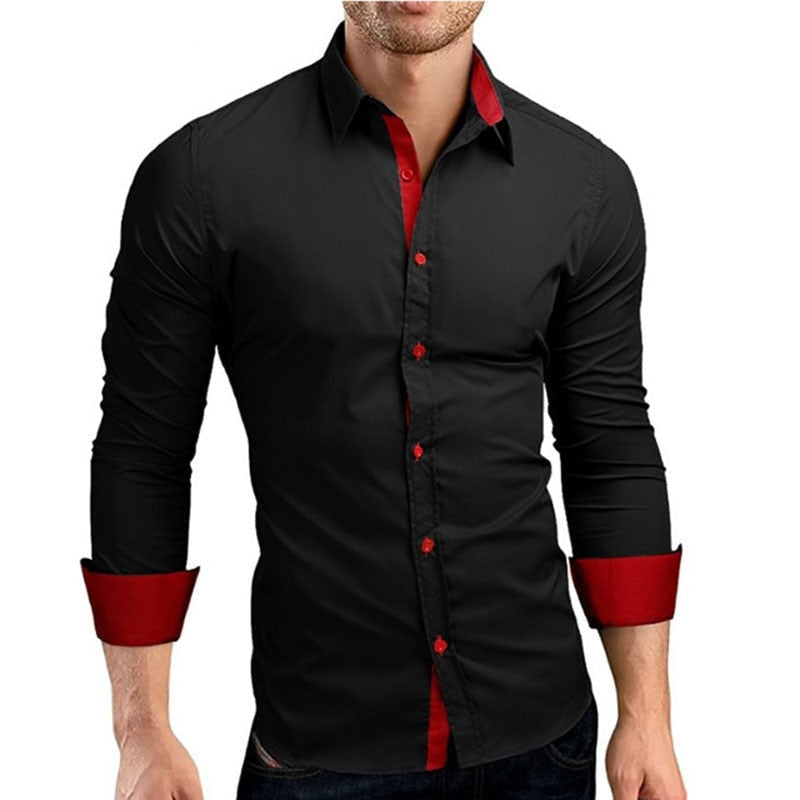 Menn Slim Fit Langermet