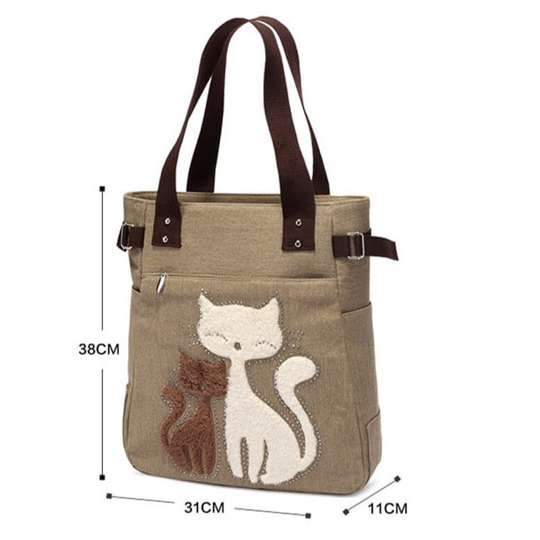 Katt Brodery  Lerretsveske
