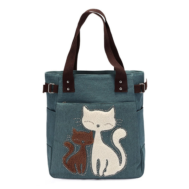 Katt Brodery  Lerretsveske