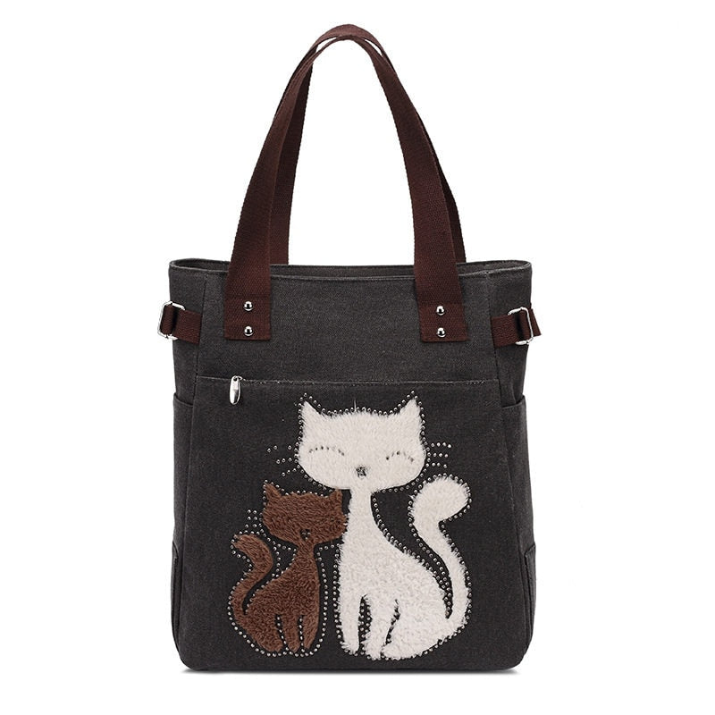 Katt Brodery  Lerretsveske