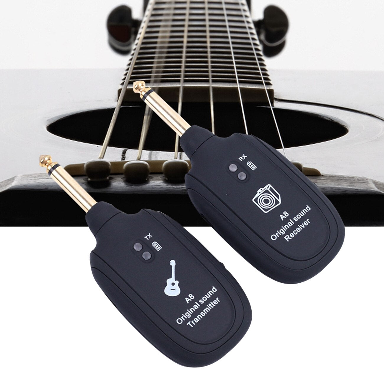 Trådløst gitarforsterker -system | Sender og mottaker
