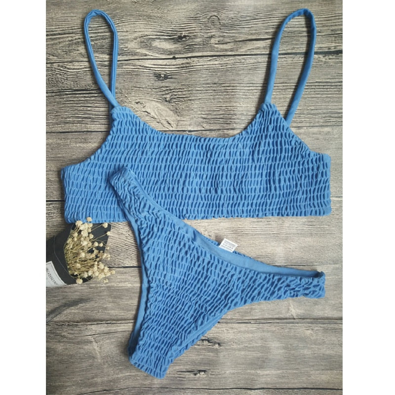 Plissert bikinisett