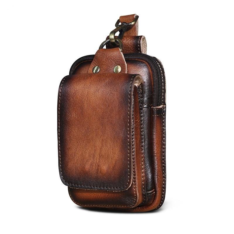 Ekte skinn menns midje krok bag
