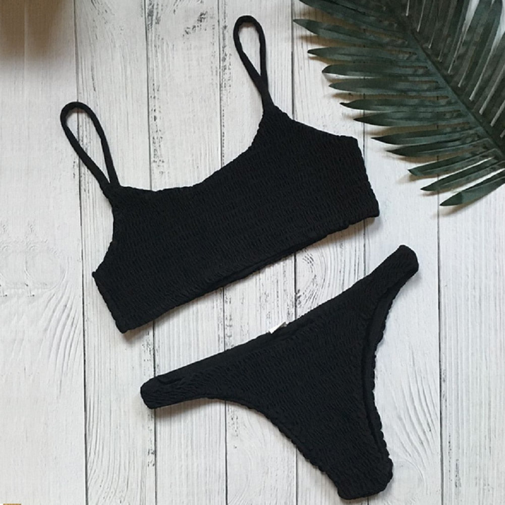 Plissert bikinisett