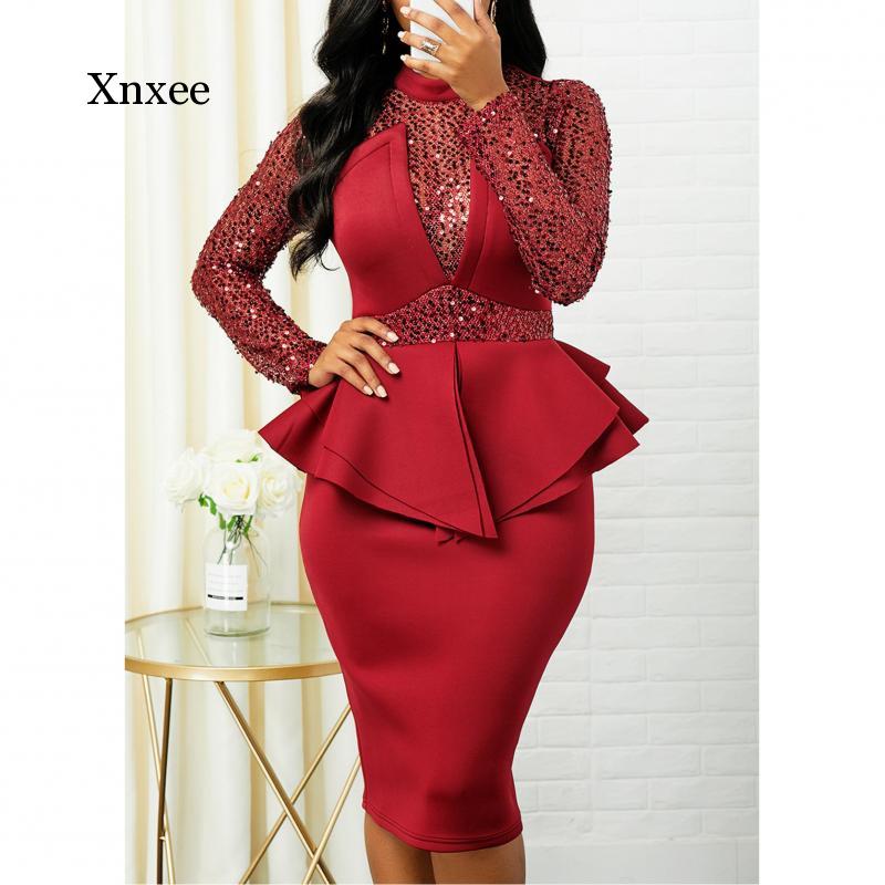 Midi Bodycon Paljettkjole