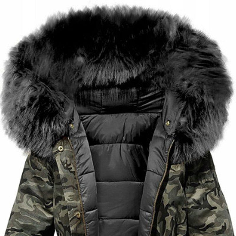 Camo vinterfrakk for kvinner