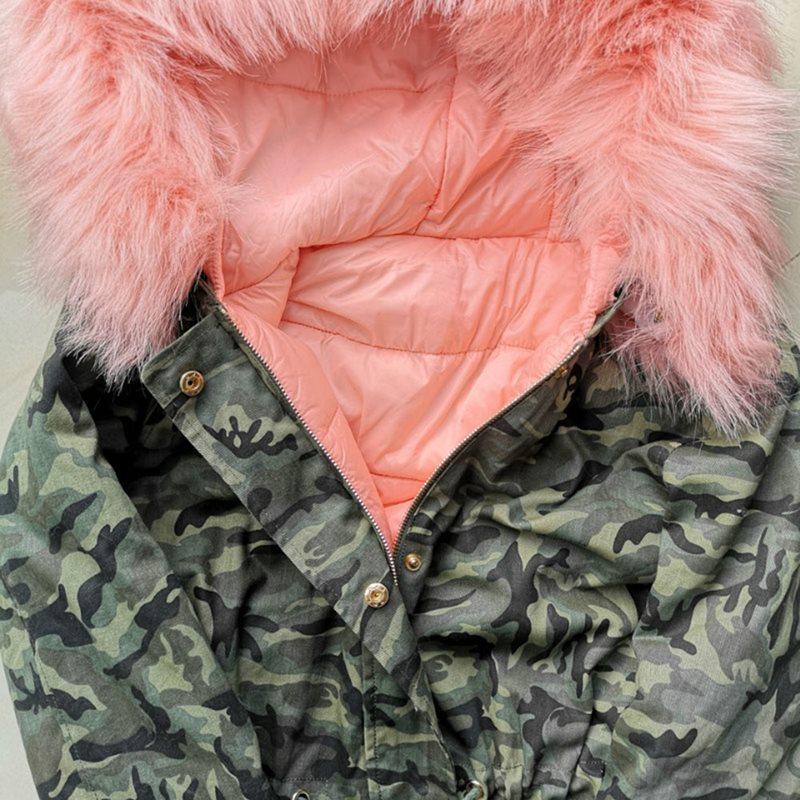 Camo vinterfrakk for kvinner