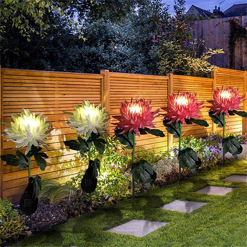Krysantemum  LED solcellelys