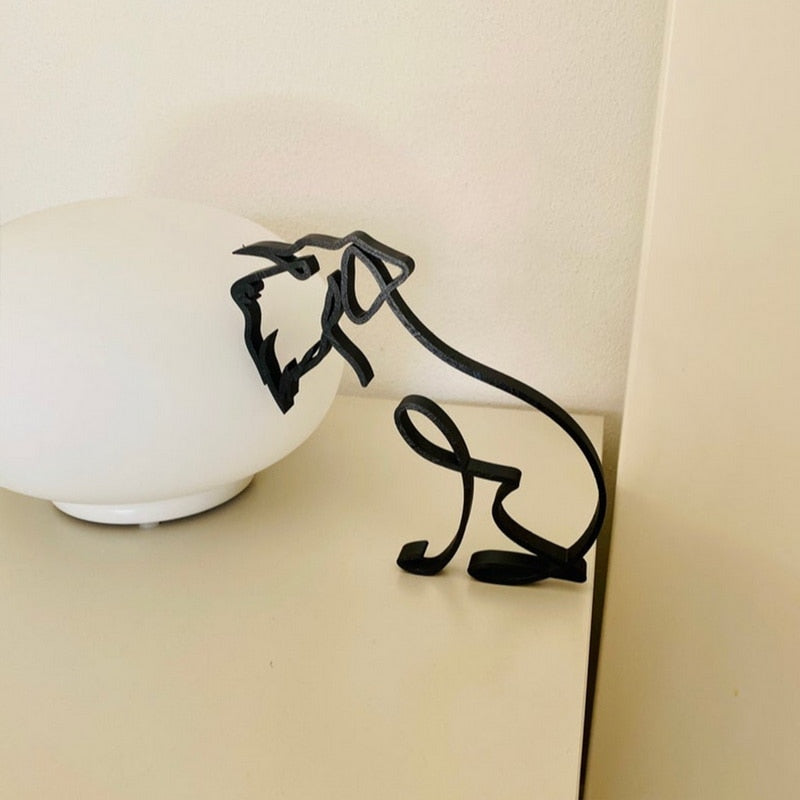 Minimalistisk hundekunstskulptur