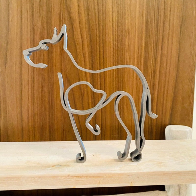 Minimalistisk hundekunstskulptur