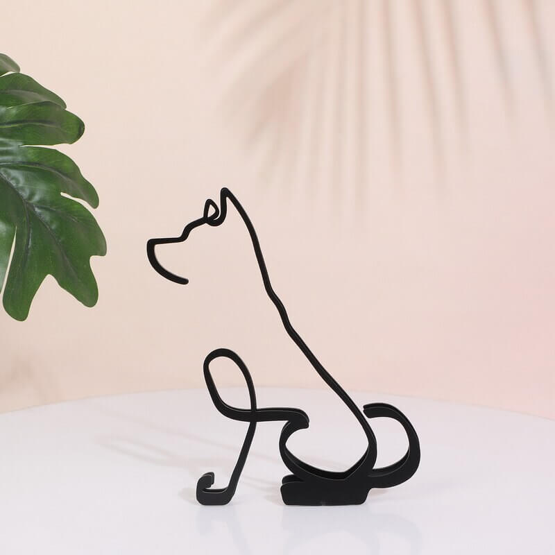 Minimalistisk hundekunstskulptur
