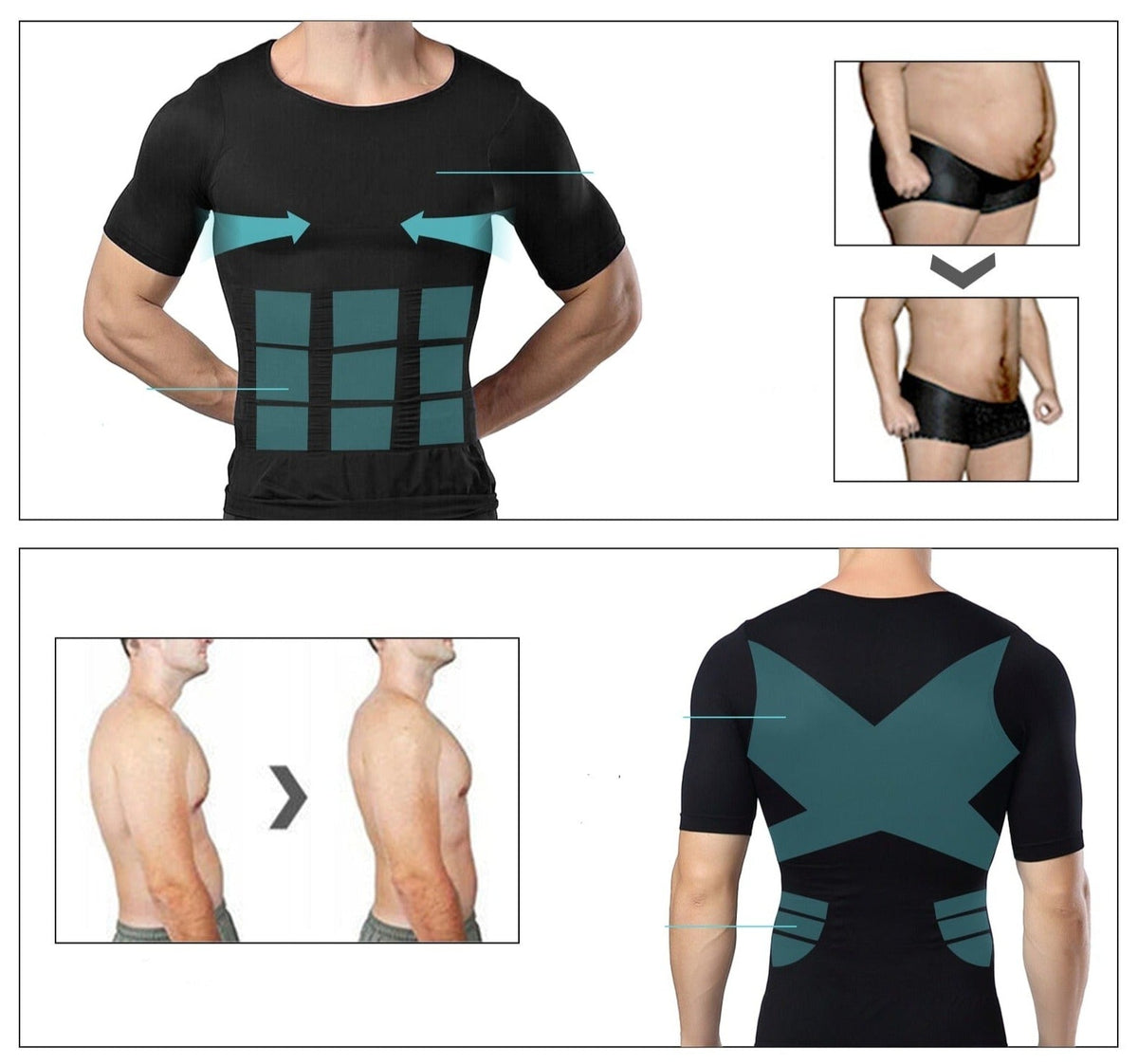 Slimming Shaper skjorte for menn