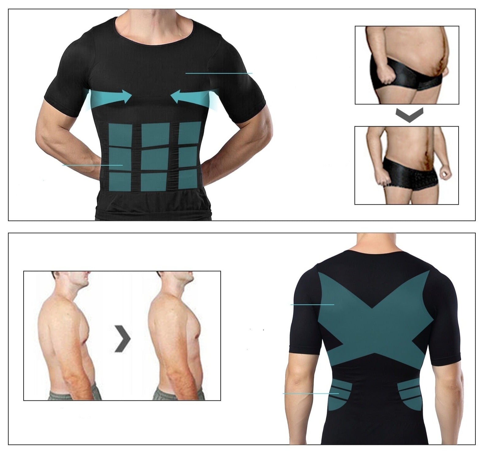 Slimming Shaper skjorte for menn