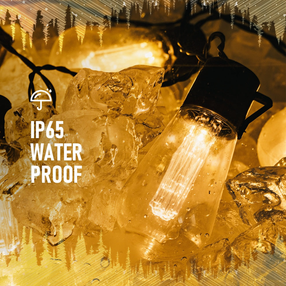 Solcelledrevne LED utendørs strenglys