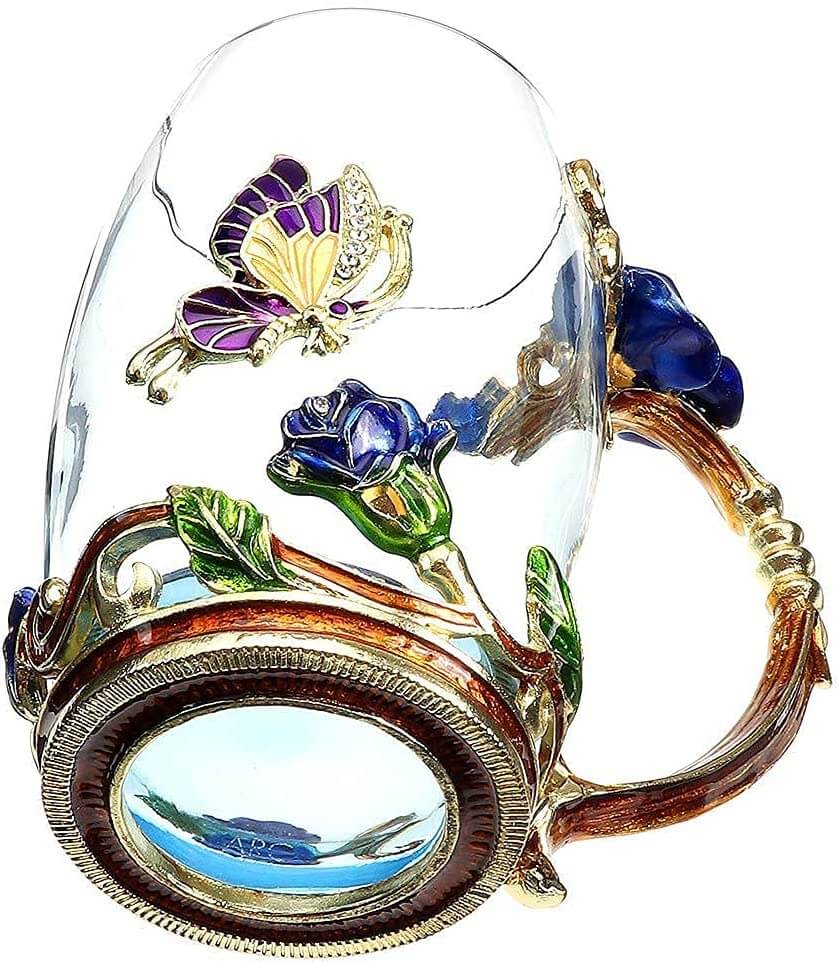 Luksuriøs blå rose krystall krus