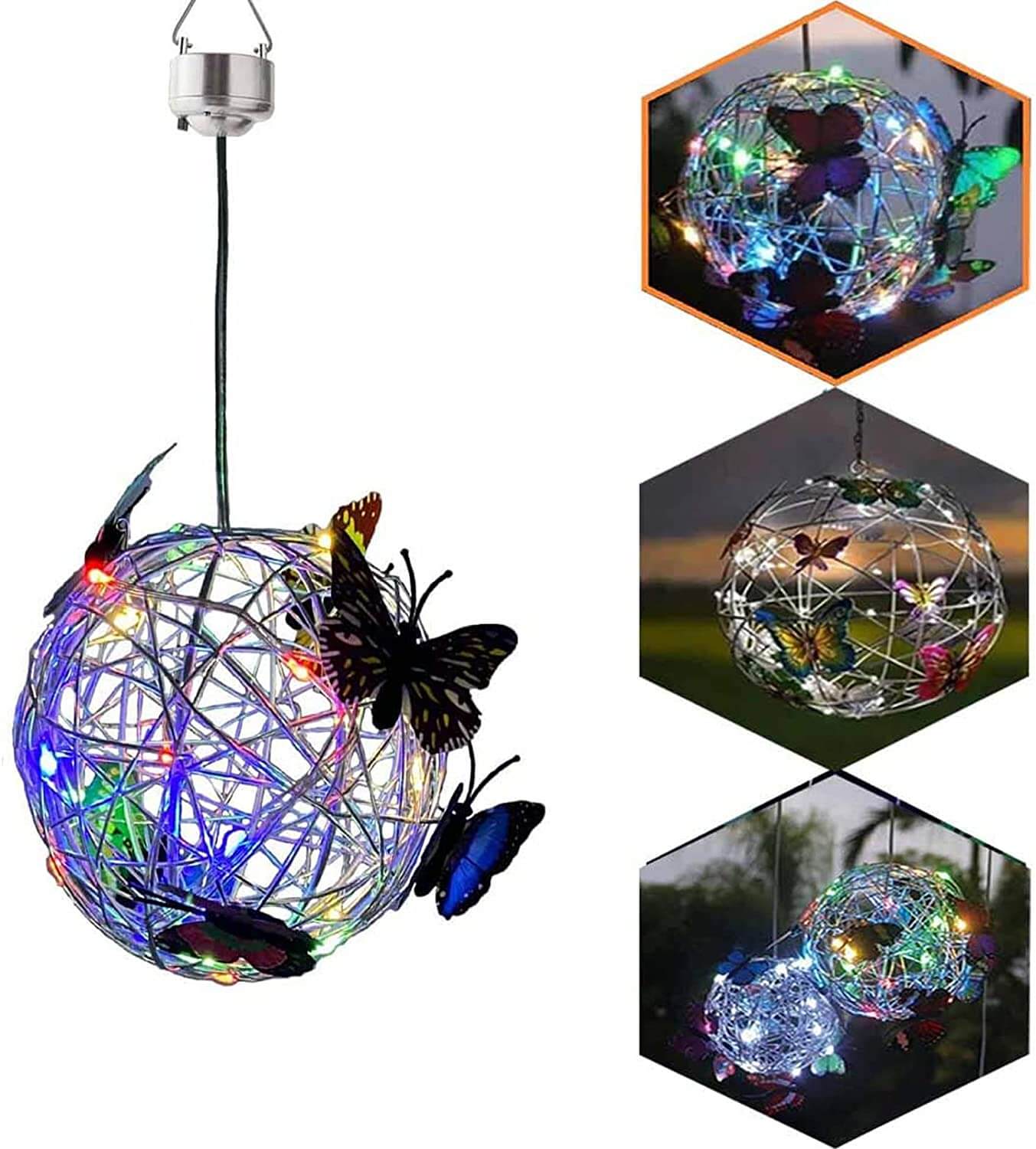 Solar opplyst Mesh Sommerfugl Orb