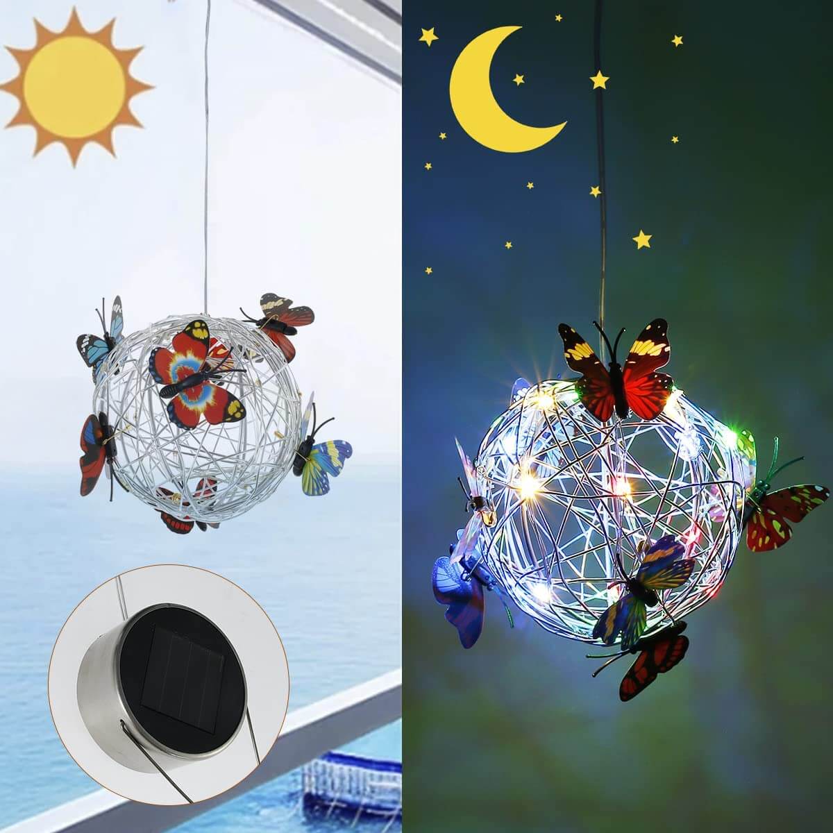 Solar opplyst Mesh Sommerfugl Orb