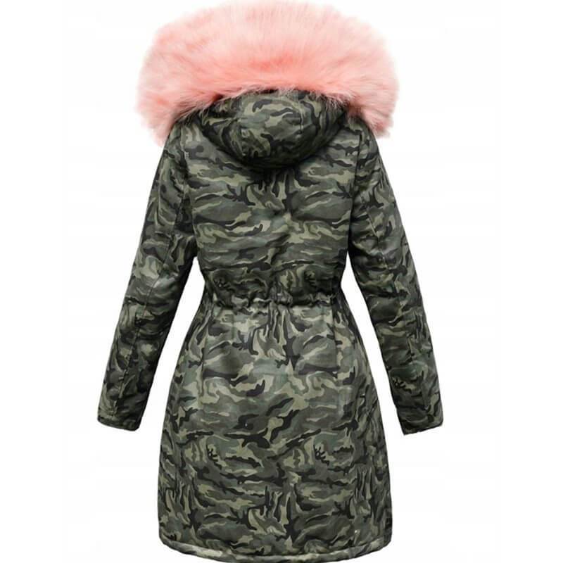 Camo vinterfrakk for kvinner