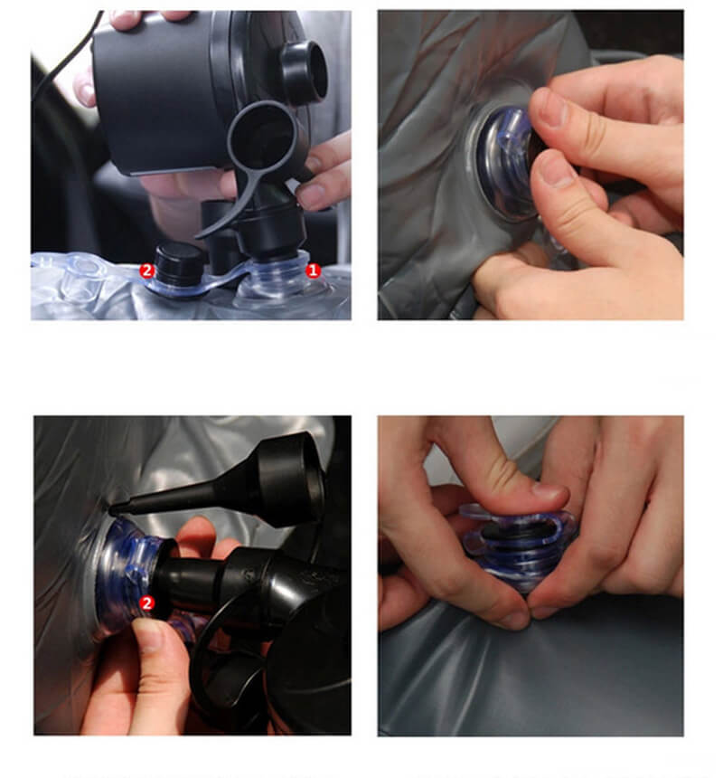 Oppblåsbar bilbaksetemadrass