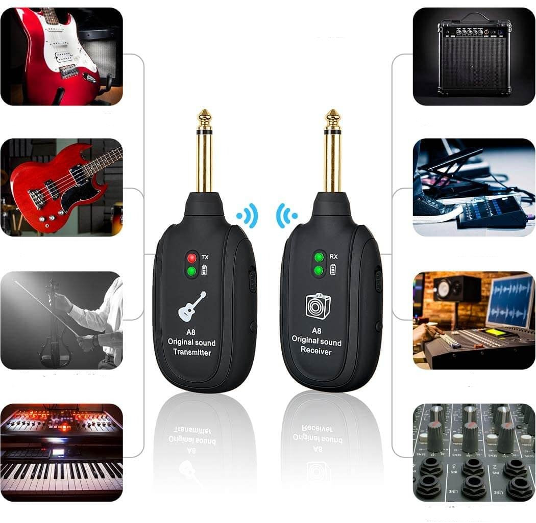 Trådløst gitarforsterker -system | Sender og mottaker