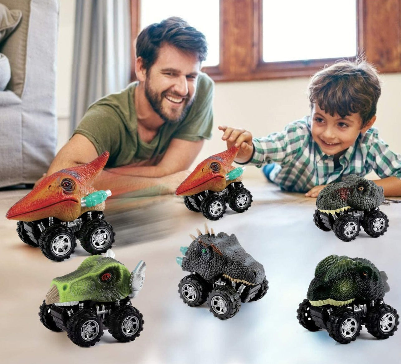 Trekk tilbake Dinosaur Mini Car (6 stk)
