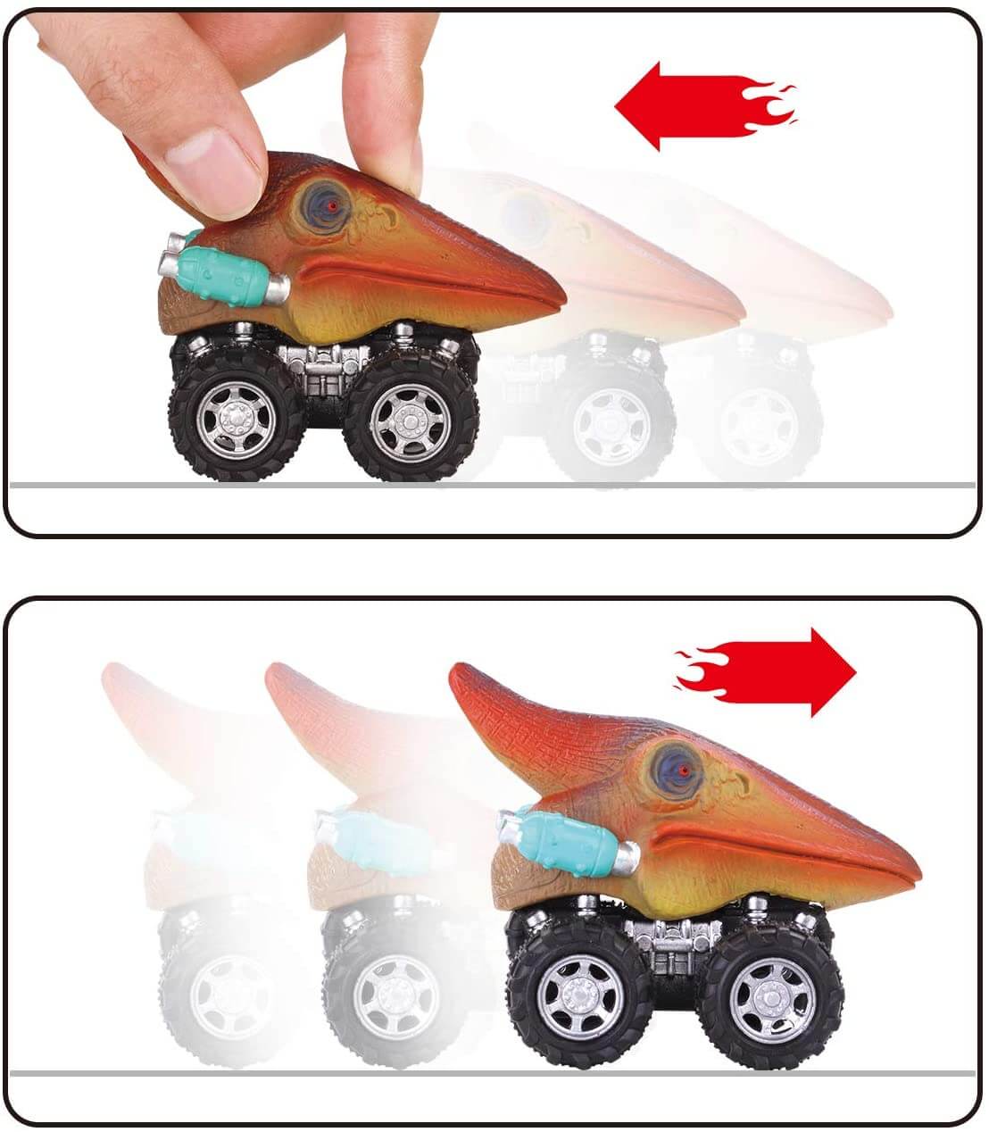 Trekk tilbake Dinosaur Mini Car (6 stk)