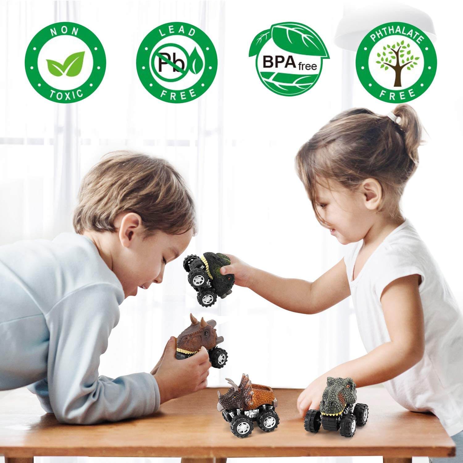 Trekk tilbake Dinosaur Mini Car (6 stk)