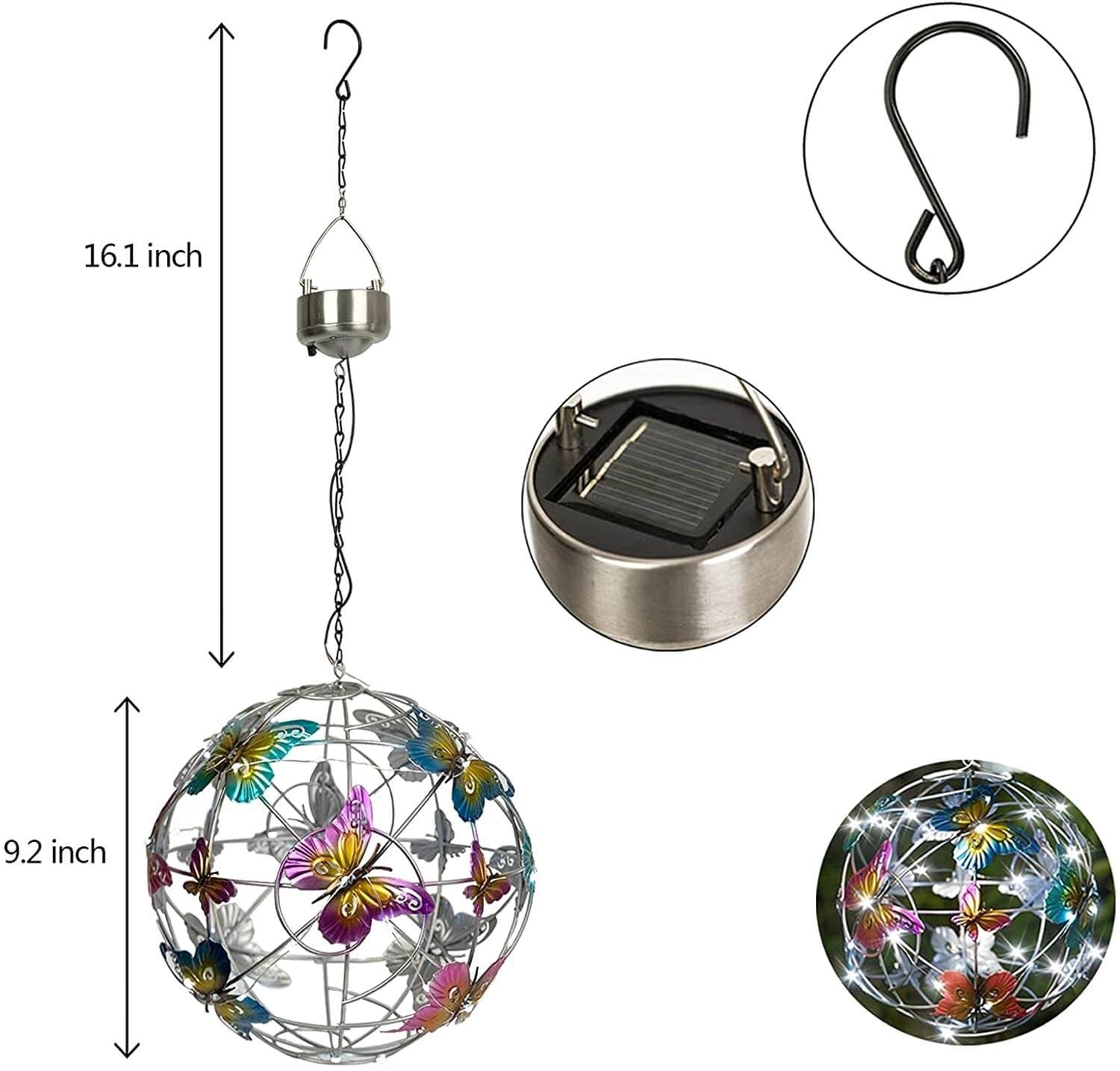 Solar opplyst Mesh Sommerfugl Orb