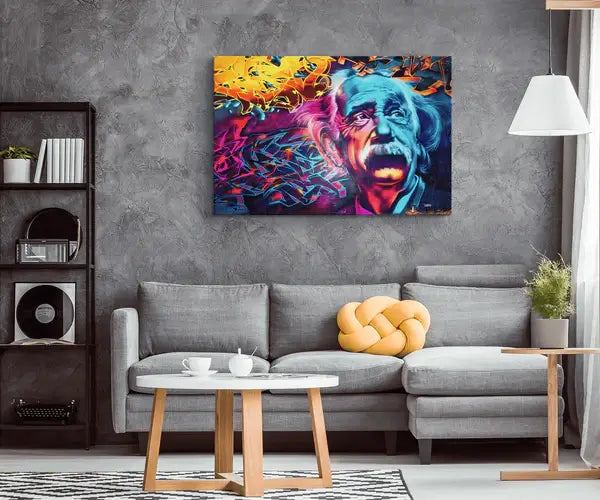 Einstein Graffiti Canvass Veggkunst