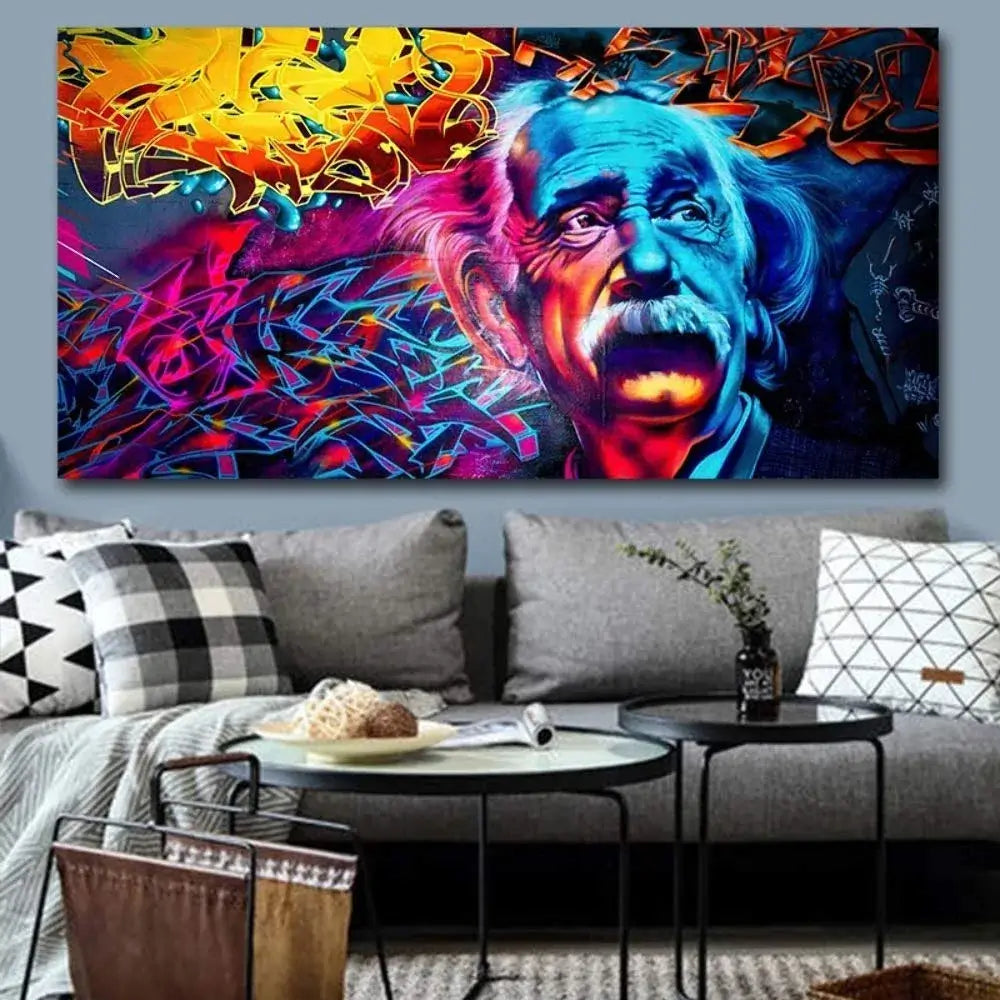 Einstein Graffiti Canvass Veggkunst