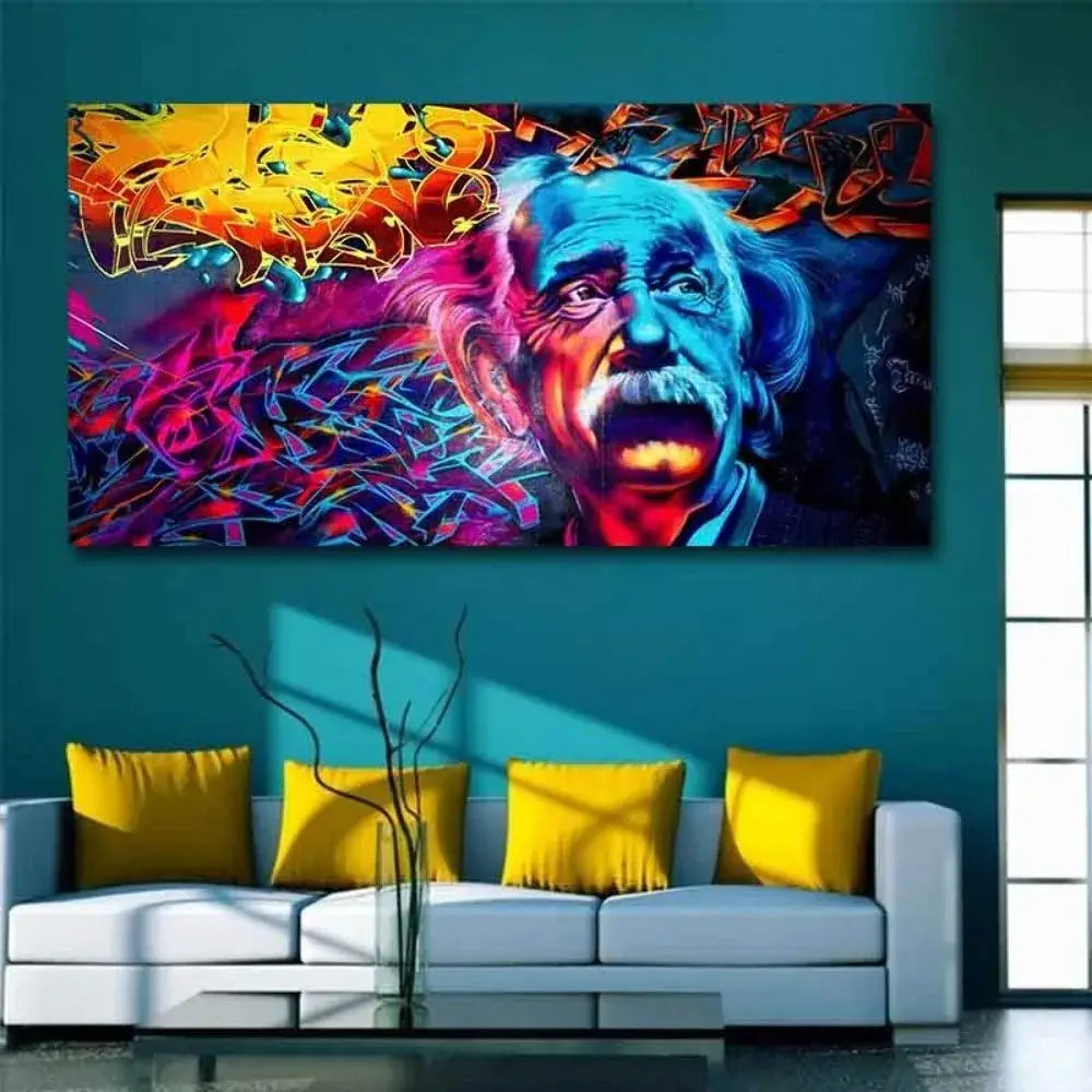 Einstein Graffiti Canvass Veggkunst