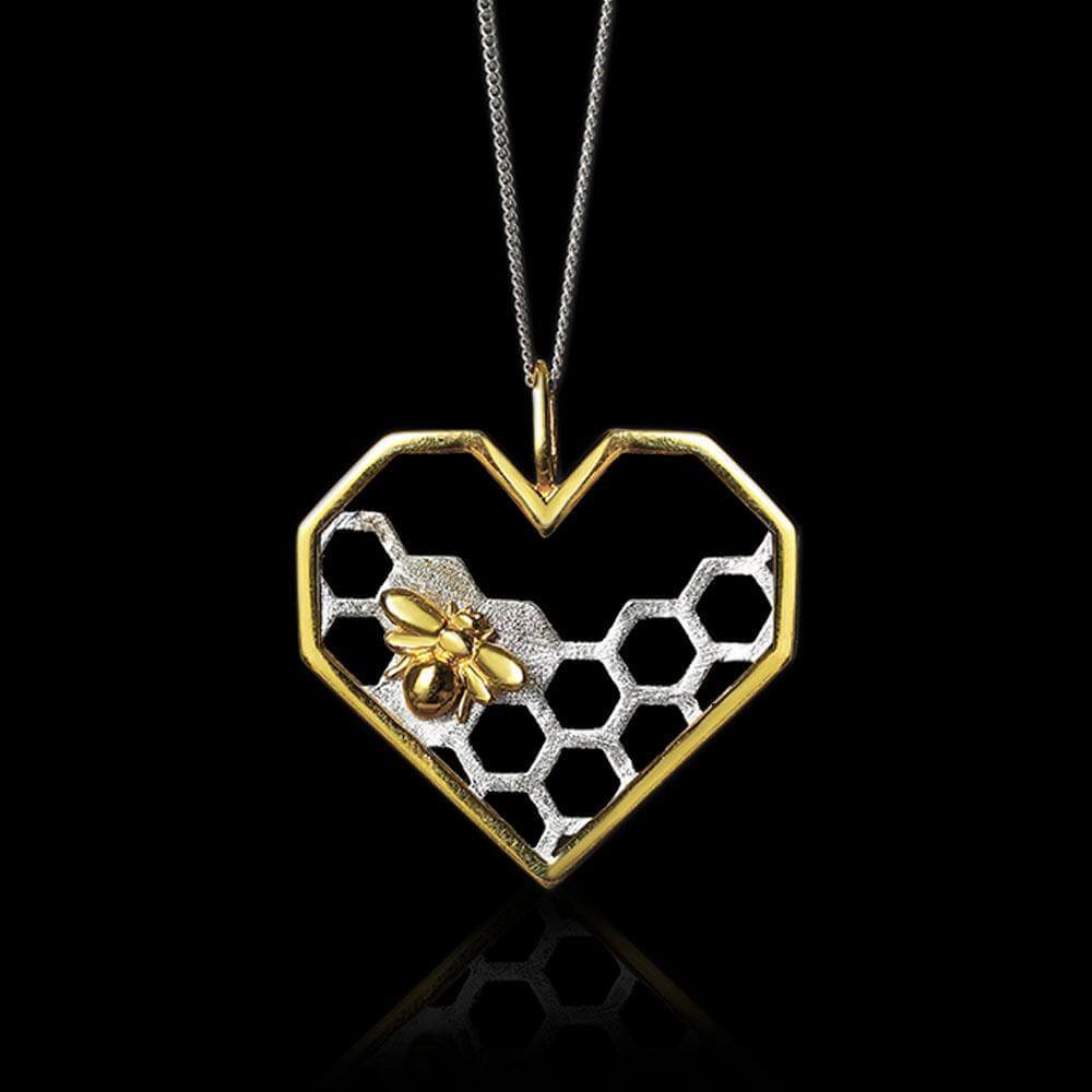 Honeycomb Hjerte Halskjede