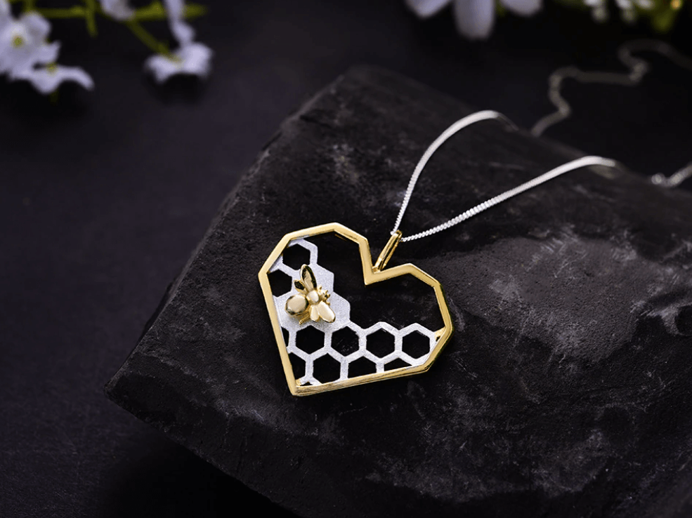 Honeycomb Hjerte Halskjede