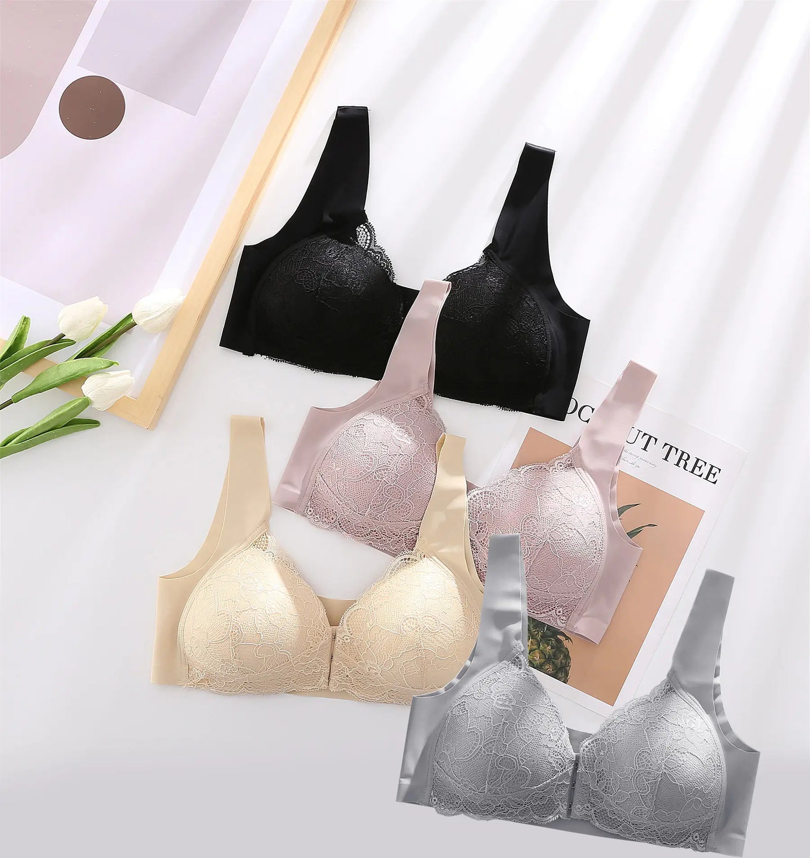 Front Closure Lace Bra